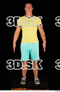 0001 Whole body yellow shirt turquoise shorts brown shoes of…